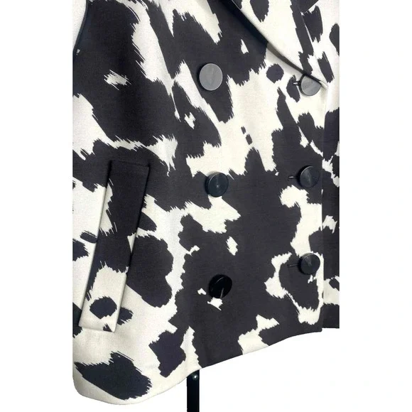 DVF Diane Von‎ Furstenberg Macie Cropped Pony Print in Blazer Jacket Size large